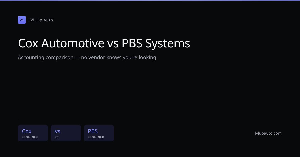 Cox Automotive vs PBS Systems — DMS